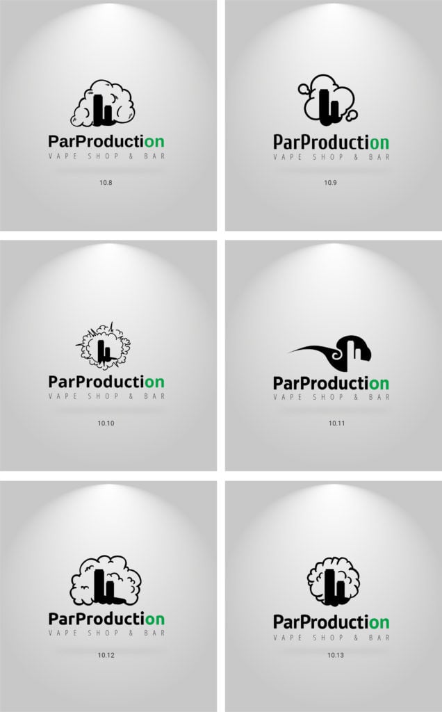 Различные варианты облака в знаке логотипа Par Production